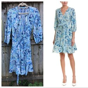 J. McLaughlin Simona Silk Blend Wrap dress XL